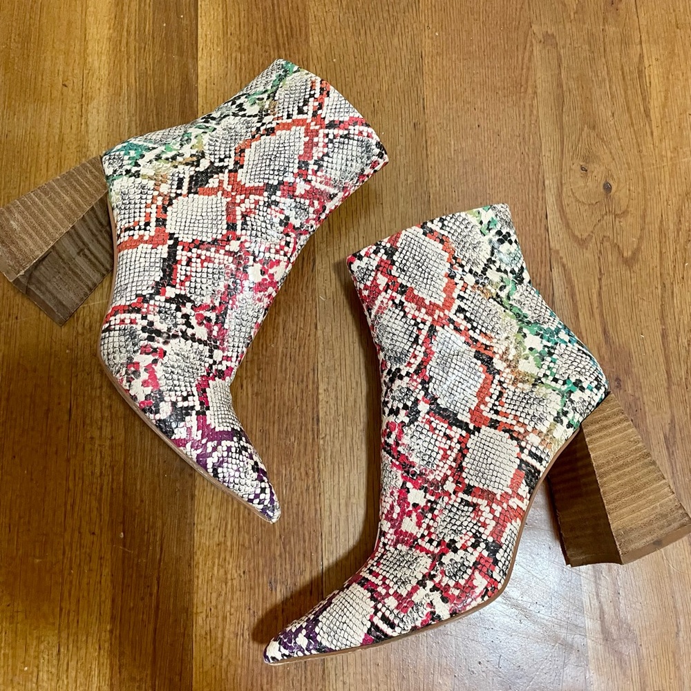 Steve Madden Snake Skin Heel Booties